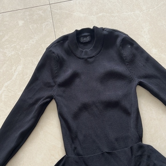 NBD black cut out long sleeve dress midi size XS - Picture 4 of 5